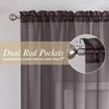 Lecloud Sheer Curtains 45 Inch Length 2 Panels Set, Chocolate
