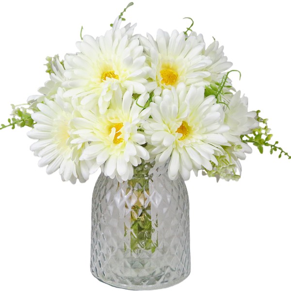 TOPIA Fake Flowers Artificial Daisies Flowers Bouquet Silk Daisies Bouquets