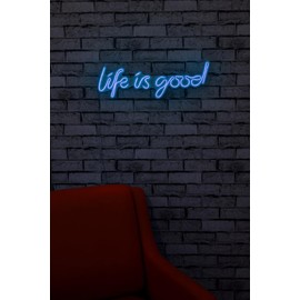 Life is Good Neon Sign, Life is Good Led Neon Blue Light Life is Good Wall Décor for Bedroom Gaming Room Living Room Office Cafe Bar Christmas Wedding Party