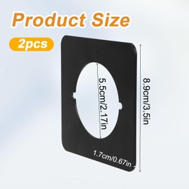 2pcs Door Knob Plates Square Version, Stainless Steel Door Handle Reinforcement Cover Filler Scar Lock Plates Deadbolt Push Hole Cover for Knob Fixing Gap Repair Backplate (Matte Black)