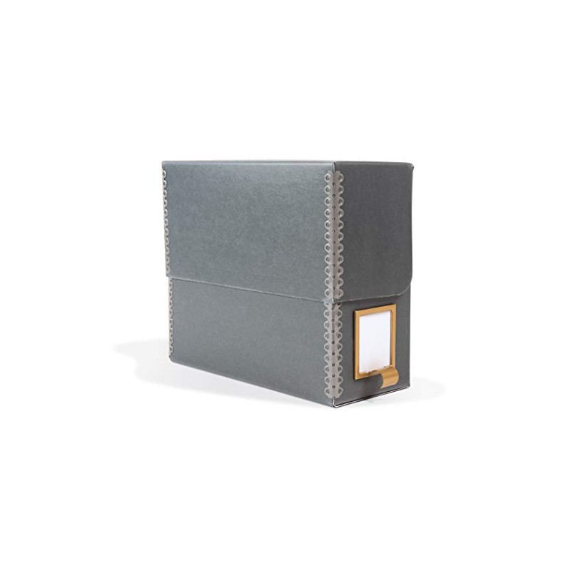 Gaylord Archival Blue/Grey Flip-Top Document Storage Box with Label Holder
