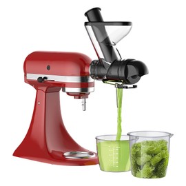 FOCOllK Masticating Juicer Attachment for KitchenAid Stand Mixer - Cold Press Dual Feed Chute Accessory, Slow Juicing Parts for Fruits & Vegetables
