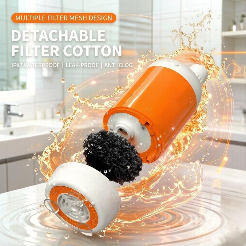 EcoTrek High-Efficiency Outdoor Shower: Adjustable 2-Speed Water Flow, 5200mAh Rechargeable