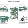 danpinera 3-Tier Rolling Cart, Utility Cart Mobile Metal Rolling Storage