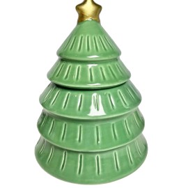 Target Bullseye 7 in Green Christmas Tree Candy Jar Treat Mantel Display