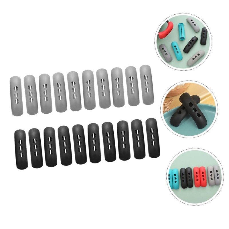 ORFOFE 20pcs Pot Handle Covers Heat-resistant Wok Pan Grip Sleeves