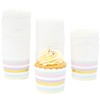 50 Pack Striped Paper Baking Cups, Pastel Rainbow Cupcake Wrappers