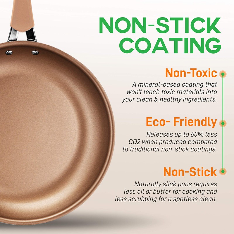 NutriChef 10'' Durable Medium Fry Pan-Non-Stick High-Qualified Cookware, Induction PTFE/PFOA/PFOS-Free