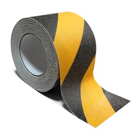 Anti Slip Traction Tape, 4 Inch x 35Ft Non Skid Safety Tape Outdoor Waterproof Grip Tape for Stairs Heavy Duty Anti Slip Warning Tape for Outdoor Stairs Step Treads Ramps Boats Pool- Yellow/Black