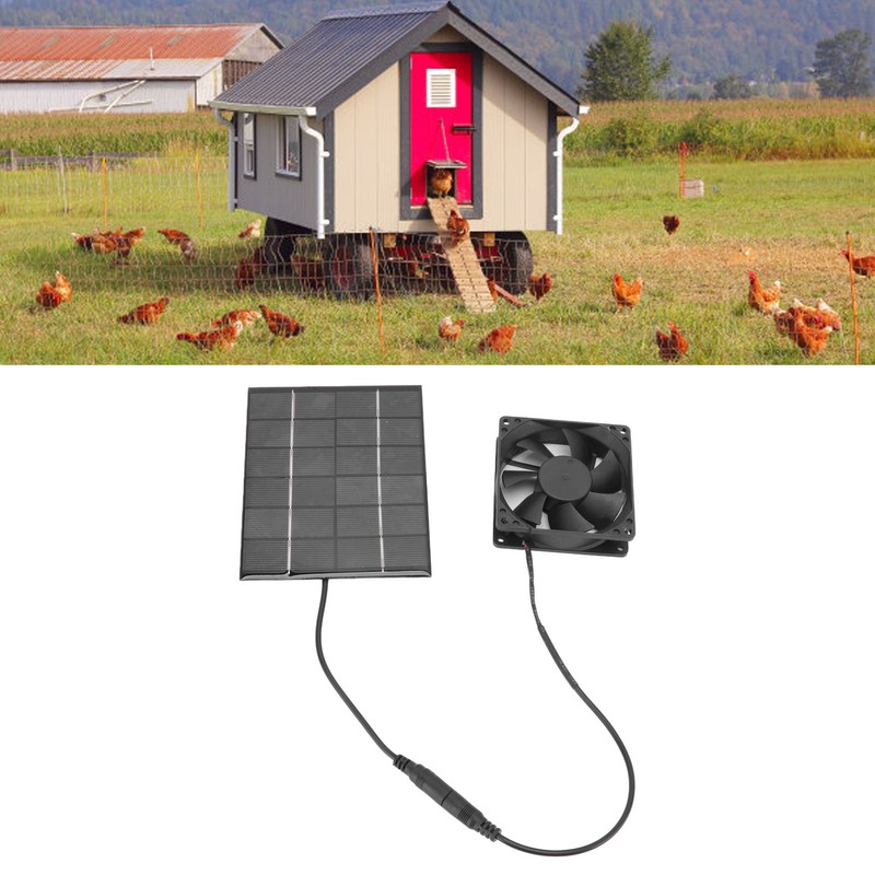 Solar Panel Fan Exhaust Air Ventilation Heat Dissipation Tool for