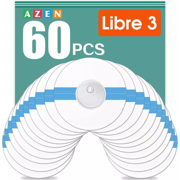 AZEN 60 Pack Freestyle Sensor Covers for Libre 2/3,Waterproof Sensor