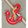 Anchor Red Gold Iron-On or Sew-On Patch for Clothes Embroidered