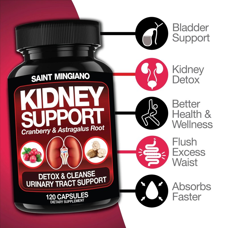 Saint Mingiano Kidney Support Cleanse Detox & Repair -120 Capsules