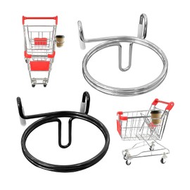 BEANPRECOY 2 Pcs Stainless Steel Shopping Cart Cup Holder, Portable Shopping Carts Drink Holder, Grocery Cart Cup Holder, Cup Organizer for Hanging Coffee Cup Drink Cups Tapered Cup Baby Bottle