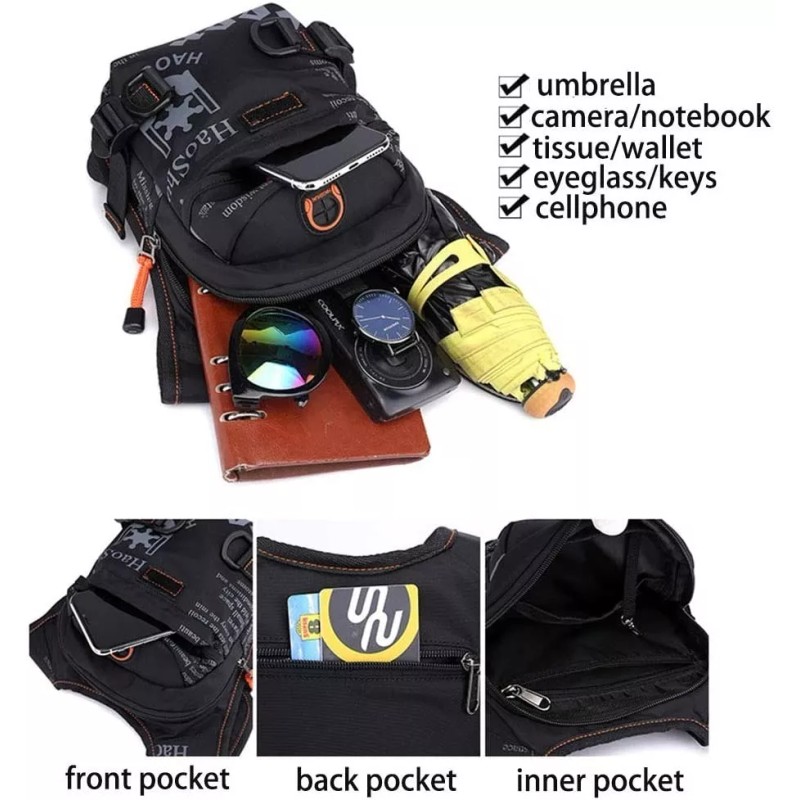 Pokachila Mochila Piernera Riñonera Pechera Hombre Nailon Impermeable