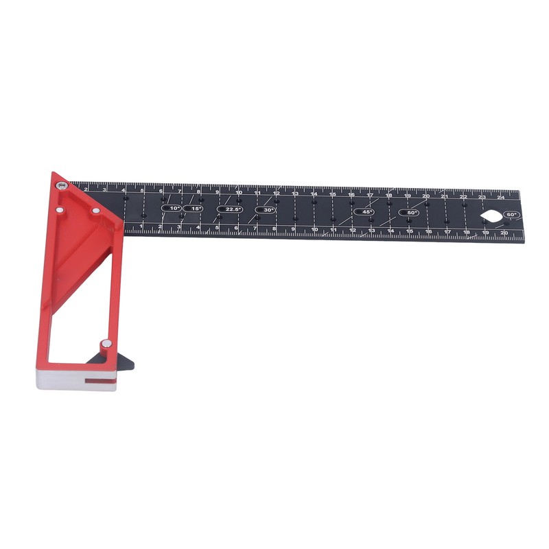 Woodworking Straight Angle Ruler 30° 45° 90° 3mm Thickness Adjustable