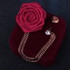 Fashion Bridegroom Wedding Brooches for Men Women Rose Flower Tassel