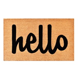 Calloway Mills 100341729NBS Script Hello Doormat Natural/Black, 17" x 29"