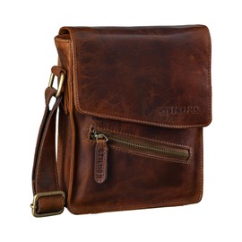 STILORD 'Steve' Small Men's Leather Shoulder Bag Vintage Shoulder Bag Men 8 Inch Tablet Bag Messenger Bag DIN A5 Genuine Leather, Florida - Brown, shoulder bag