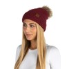 Super Soft Knit Boucle Beanie - Burgundy (Pom)