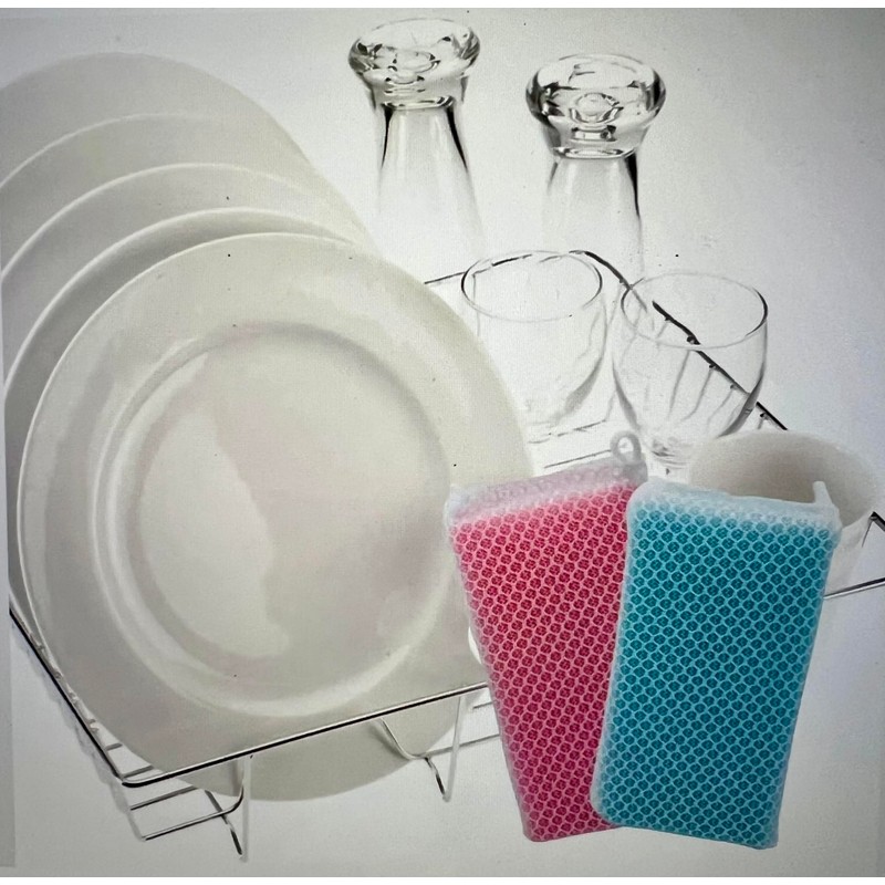 Dish and Household mesh Covered Cleaning Sponge (4 Pack)