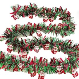 2025 Christmas Decorations, Christmas Sparkle, Color Bar, Set of 5, Total Length 32.8 ft (10 m), Width 3.5 x Length 6.6 ft (9 x 2 m), Santa Claus, Snowman, Kindergarten, Classroom, New Year's Party