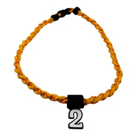 Pick Your Number - Twisted Titanium Sports Tornado Necklace (Softball Stitch)