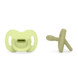 Suavinex, Schnuller aus Silikon 2er-Pack, für Babys 0-6 Monate, Schnuller mit physiologischem Sauger Sx Pro, Symmetrisch, Superweich und Flexibel, Einschlafschnuller, Colour Essence, Grün