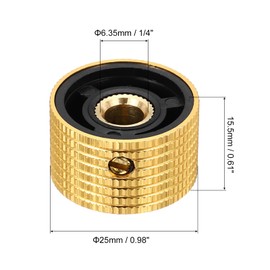 MECCANIXITY 2 Pcs Aluminium Potentiometer Knobs, 1/4" (6.35mm) Universal Volume Tone Control Knobs for Guitar, Bass, 5/8" Gold
