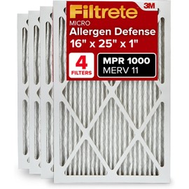 Filtrete 16x25x1 AC Furnace Air Filter – MERV 11, MPR 1000, Micro Allergen Defense, 3-Month Filter, 4-Pack