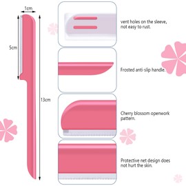 10 piezas de afeitadora de cejas para mujer, afeitadora facial, moldeadora de cejas, recortadora de cejas, herramienta de modelado con cubierta (rosa)
