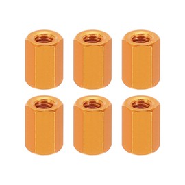 PATIKIL M3 Hex Nuts, 6pcs M3 Threaded Spacers Aluminum 8mm L Female Metal Spacer Screw Standoff for M3 Screw Bolts RC Car Drones Stacks Motherboard, Golden