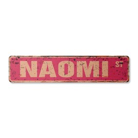 Naomi Vintage Plastic Street Sign Childrens Name Room Sign | Indoor/Outdoor | 18" Wide