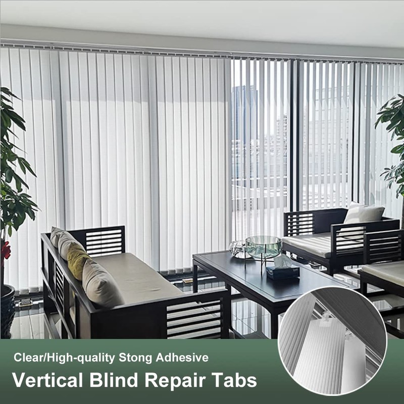 25 Sets (50 Pieces) of Clear Vertical Blind Repair Tabs/Blind