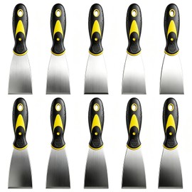 10Pcs Putty Knife Set, 2 Inch Stainless Steel Spackle Knives, Flexible Metal Scraper Paint Knife with Comfortable Grip Scraper Tool Kit for Repairing Drywall, Removing Wallpaper, Mud, Plaster Scraping