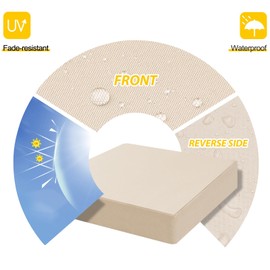 AAAAAcessories Outdoor Seat Cushions for Patio Furniture, Waterproof Replacement Patio Chair Cushions, Set of 2, 20 x 20 x 3 Inch, Beige