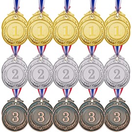 MINHUIJUN 30 Pieces Gold Silver Bronze Award Medals for Competions-Olympic Medals Winner Medals for Awards for Kids & Aldults, 2 Inches