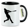 Huuraa Kaffeetasse Baseball Silhouette Geschenk 330ml Schwarz Baseball Präsent