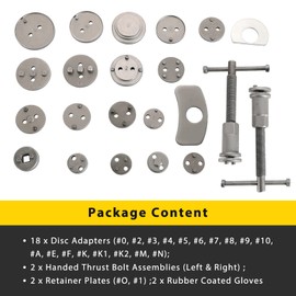 Acymner 24PCS Disc Brake Caliper Tool Kit | Heavy Duty Disc Brake Piston Caliper Compressor Rewind Tool Set for Brake Pad Replacement Reset, Fits Most American European Japanese Autos (Red)