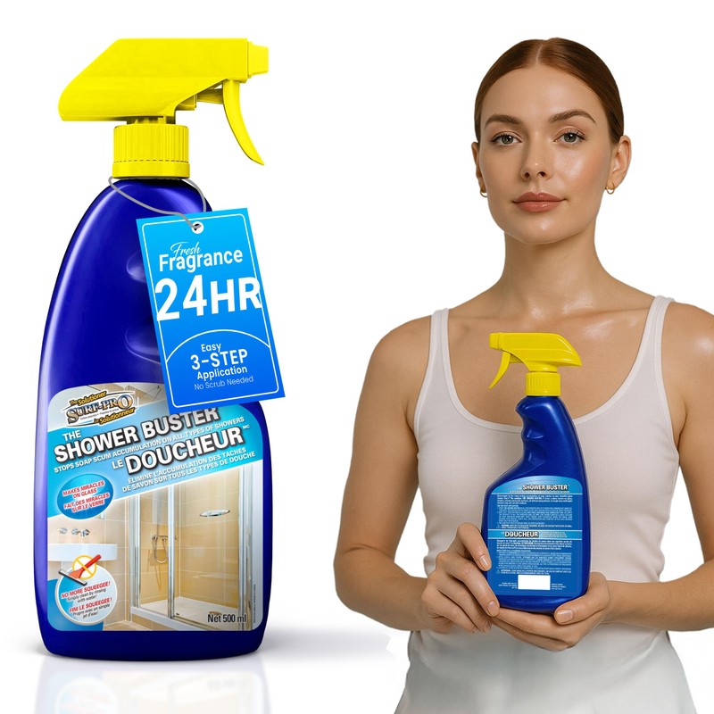 Shower Glass Door Cleaner – Shower Buster Spray for Soap