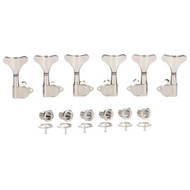 KAISH 6 String 3R3L 18:1 Sealed Bass Tuners Bass Guitar Tuning Keys Tuning Machine Heads for Ibanez/Yamaha Style Acoustic/Electric Bass Nickel