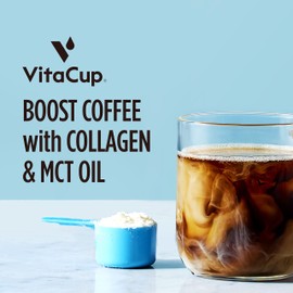 VitaCup Keto + Collagen Coffee Creamer Vanilla Flavor w/MCT, Collagen Protein, Coconut Water, L-Theanine for Keto Diet, Coffee, Smoothies, & Shakes, Dairy-Free, Gluten-Free, Soy-Free, 3 bags,10oz each