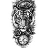 2 Sheets Temporary Tiger with Blue Eyes Tattoo Tiger Tattoo