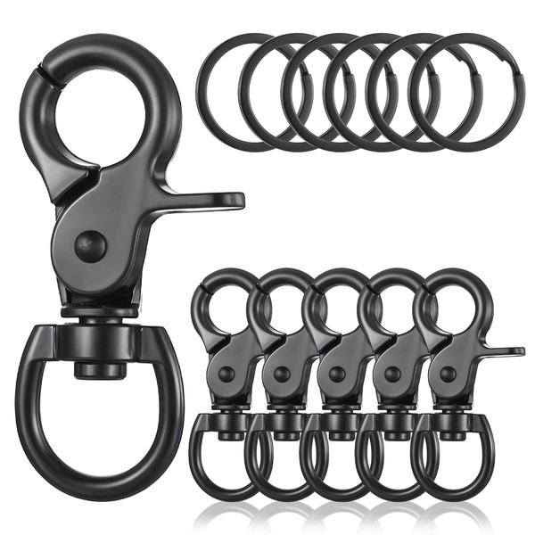 JIEYAO Pack of 6 Carabiner Hooks with Swivel Joint, Zinc