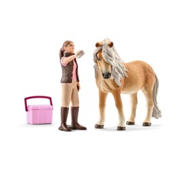Schleich 41431 Horse Grooming with Island Pony Mare Toy Figure, Single