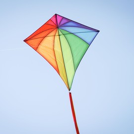 In the Breeze 3506 — Rainbow Stained Glass 46-inch Diamond — Colorful, Easy-Flying Kite with Included Kite Line and Bag