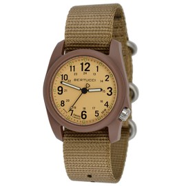 BERTUCCI® Field Watch - DX3 Field™ - Coyote Dial/Dk. Khaki Case/Coyote Nylon Band 11021, Coyote, Casual, Military, Sport