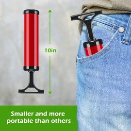 8 Sets Ball Pump with Needle Nozzle Hose Kit, 10 Inch Hand Pump Manual Soccer Pump Handheld Ball Inflator Pump with Needle Inflation Devices and Accessories with Extension Hose for Sports (Red)