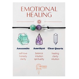 Healing bracelet with 3 crystal beads, Stone