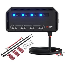 4 Way Fuse Block 12V Waterproof Motorcycle Fuse Relay Box Kit Quick Wiring with LED Indicator Professional Automotive Fuse Box Holder Panel with 5A 3A 2A Fuses for Automotive Car Boat Marine Trike